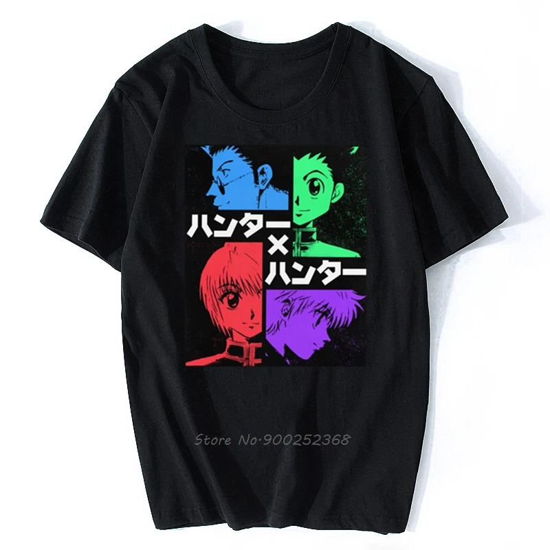 

Fashion Hunter X Hunter T Shirt Men Short Sleeve Cotton Tee Round Neck Killua Zoldyck T-shirt Anime Manga Japan HXH Tshirt