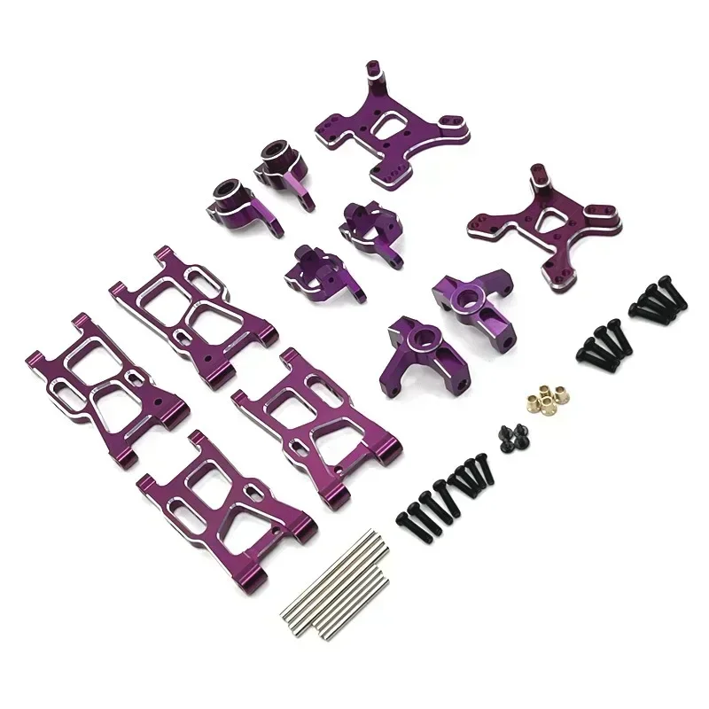 Для Wltoys 124008, 124016-17-18-19, 144001-02-10: Комплект металлических рычагов подвески, рулевых кронштейнов, ступичных кронштейнов и амортизационных башен — запчасти для тюнинга. (art.: 3920db0d071aa) - 3920db0d071aa