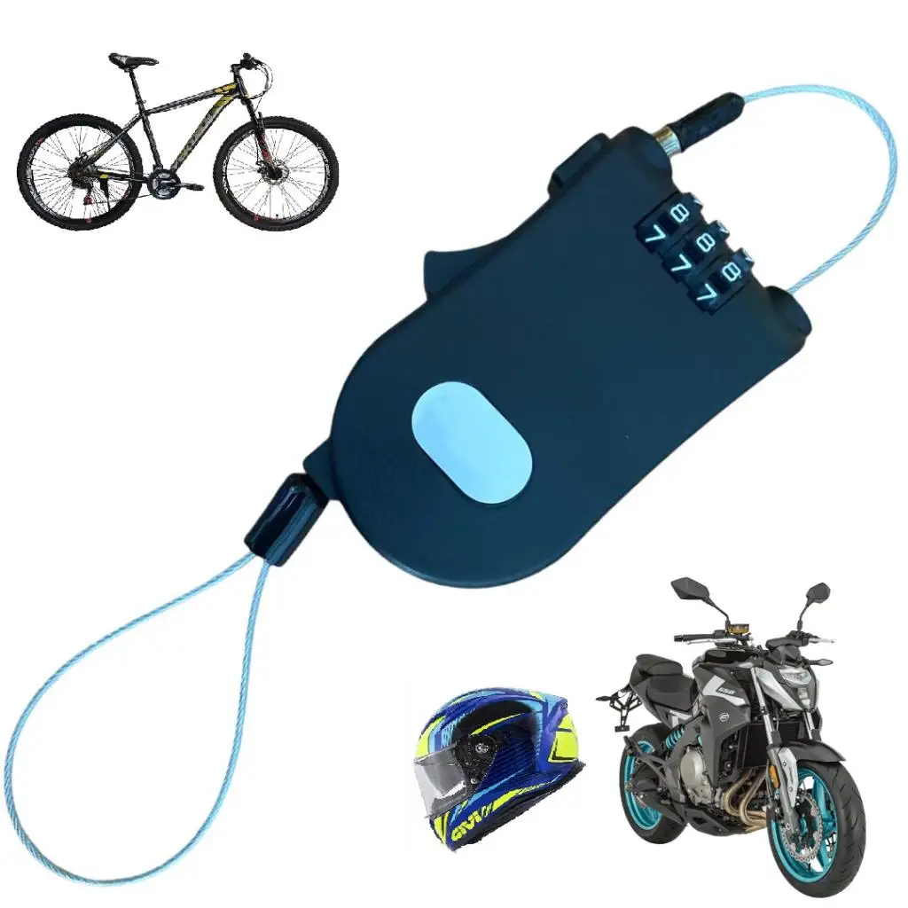 

Encrypted steel rope Scooter motorcycle helmet and bicycle lock