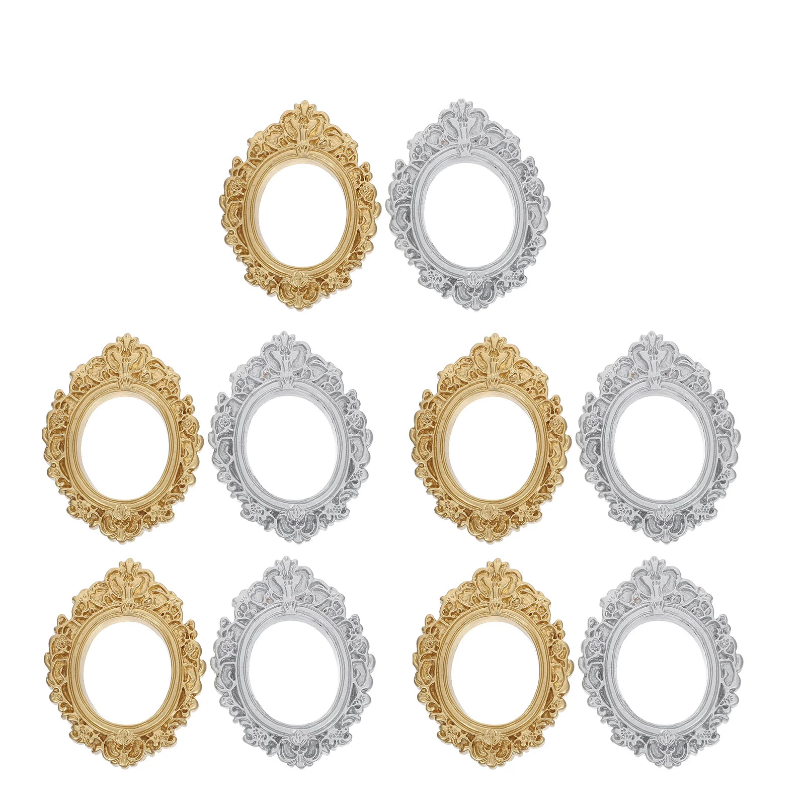 

Frame Photo Picture Frames Mini Resin Vintagedisplay Retrominiature Bezelgold Oval Pendant Tiny Decorating Open Style Decorative
