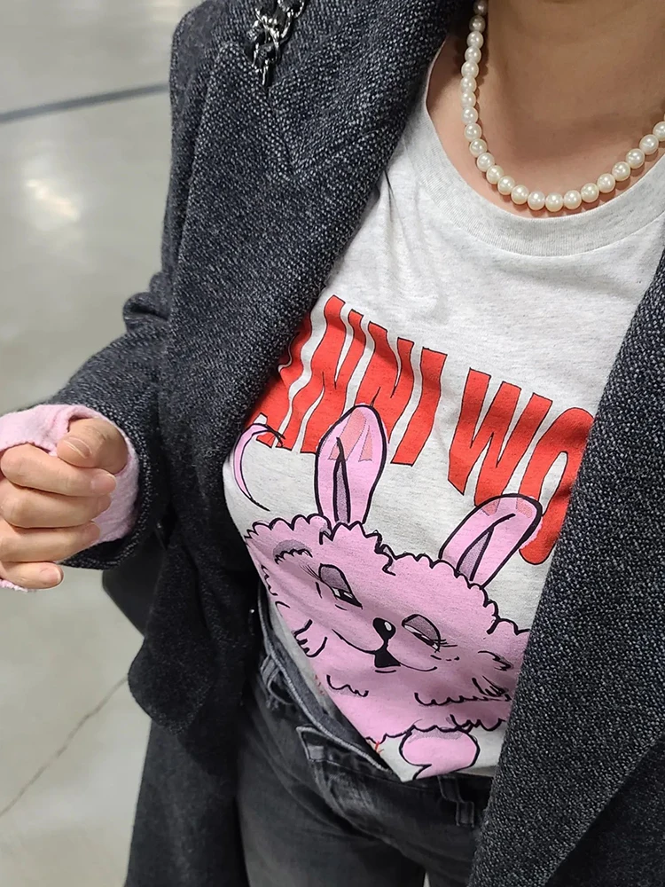 

Letters Graphic Print T-shirt Summer Women New Fashion O Neck Half Sleeve Casual Tops T-shirts Streetwear Chic Tees Clothes 2023