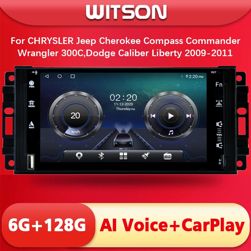 

Radio Car Video Player DSP BT CarPlay For CHRYSLER Jeep Cherokee Compass Commander Wrangler 300C,Dodge Caliber Liberty 2009-2011