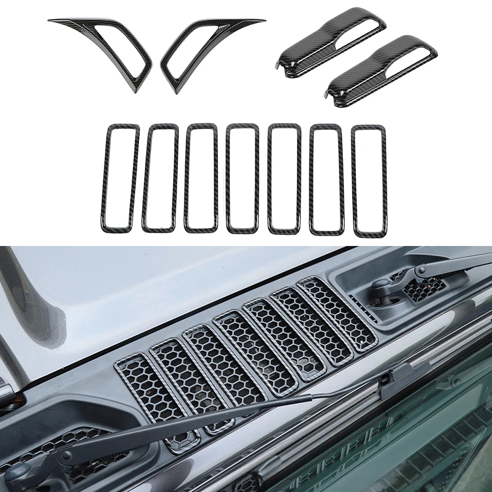 

for Jeep Wrangler JL Gladiator JT 2018-2022 Hood/ Fender Air Vent Intake Decoration Cover Trim Car Accessories ABS Carbon Fiber