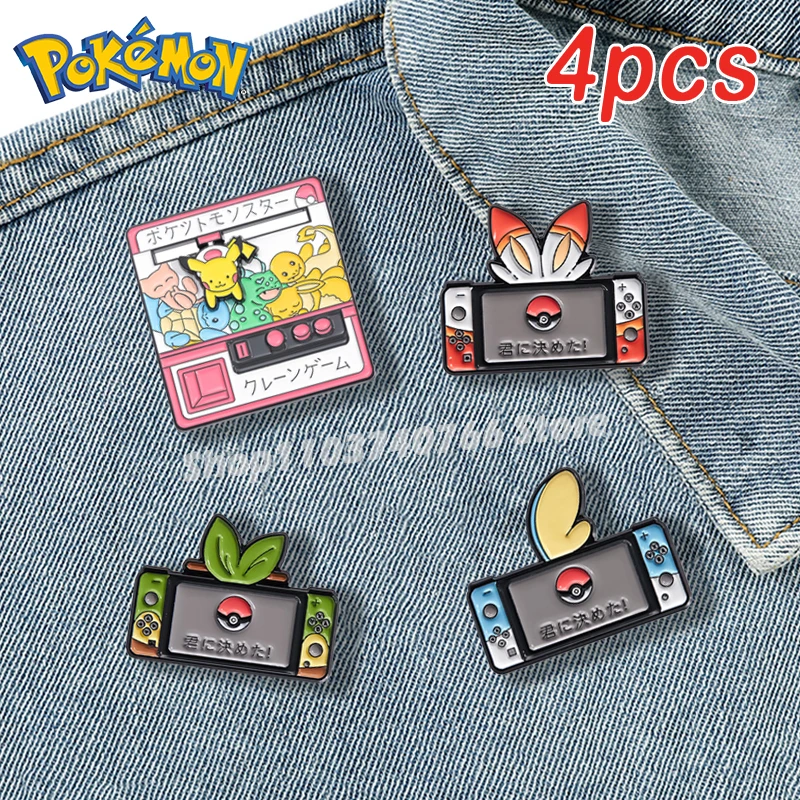 Милые эмалированные булавки Pokemon креативная игровая машинка искусственные