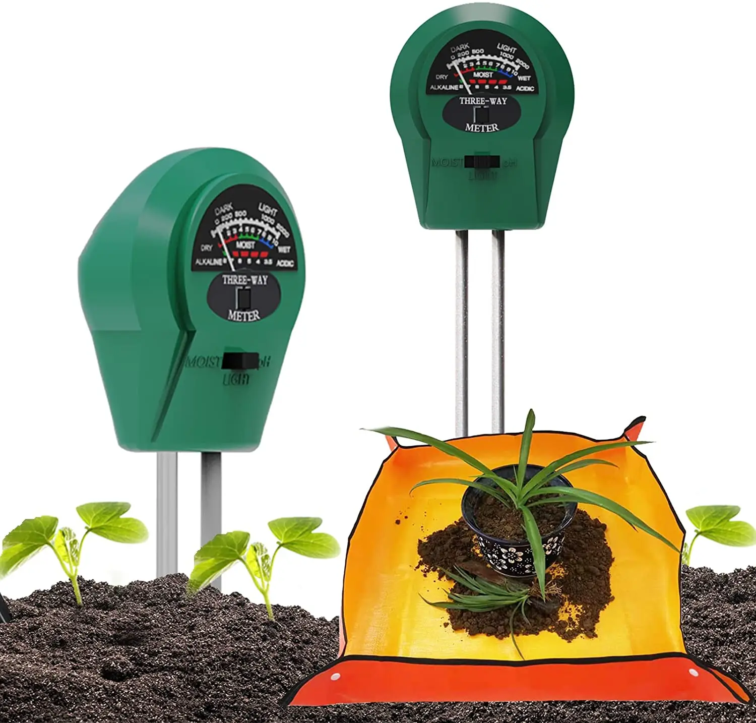3 в 1 анализатор влажности и PH для домашних растений