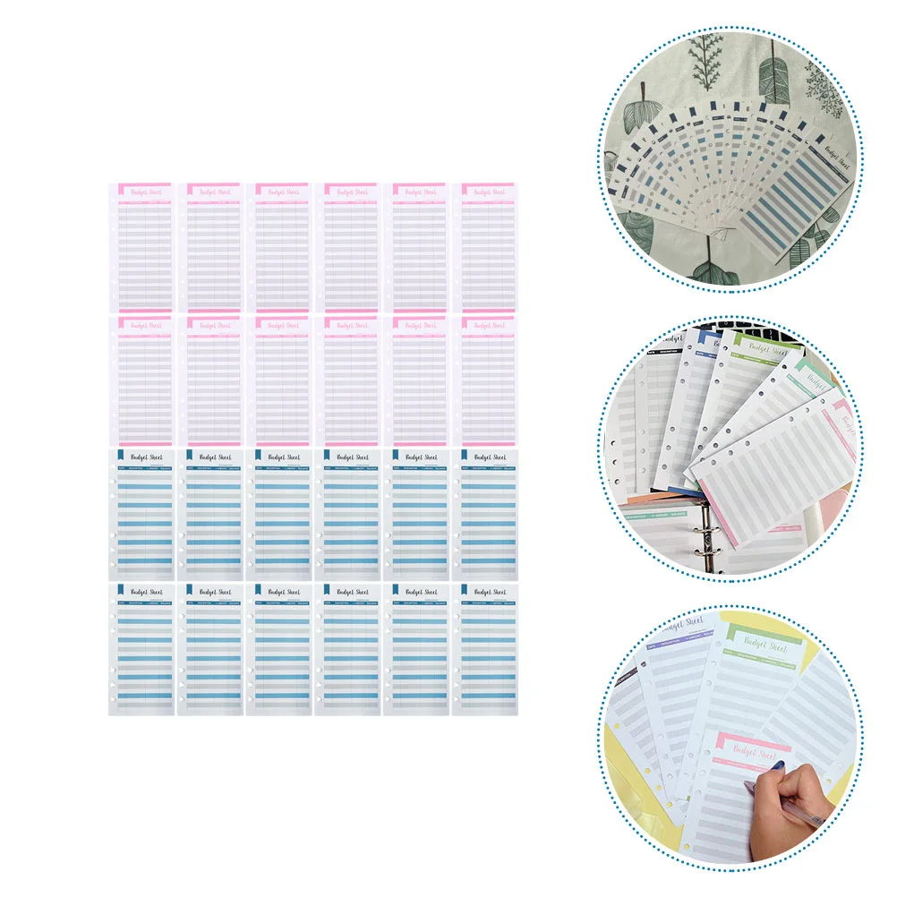 

24pcs Expense Tracking Sheets Cash Record Cards Consumption Cards Cash Budget Sheets Expense Tracking Helper for Record Office