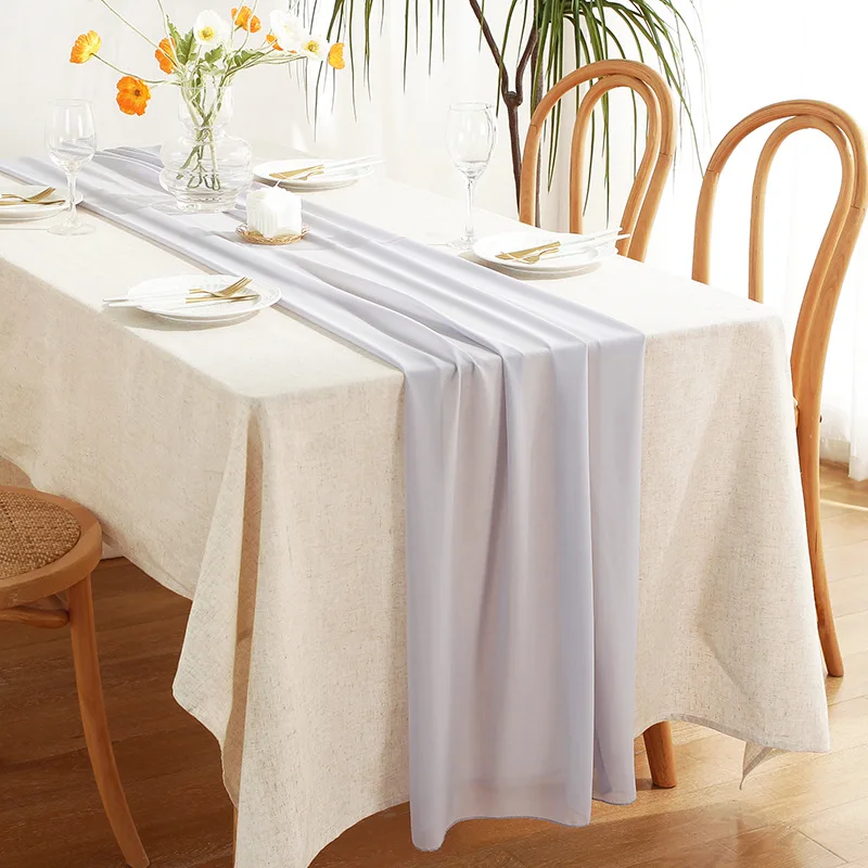 

70×300 Solid Color Tablecloth Birthday Party Wedding Christmas Table Cover Wipes Rectangular Table Flags Home Decor