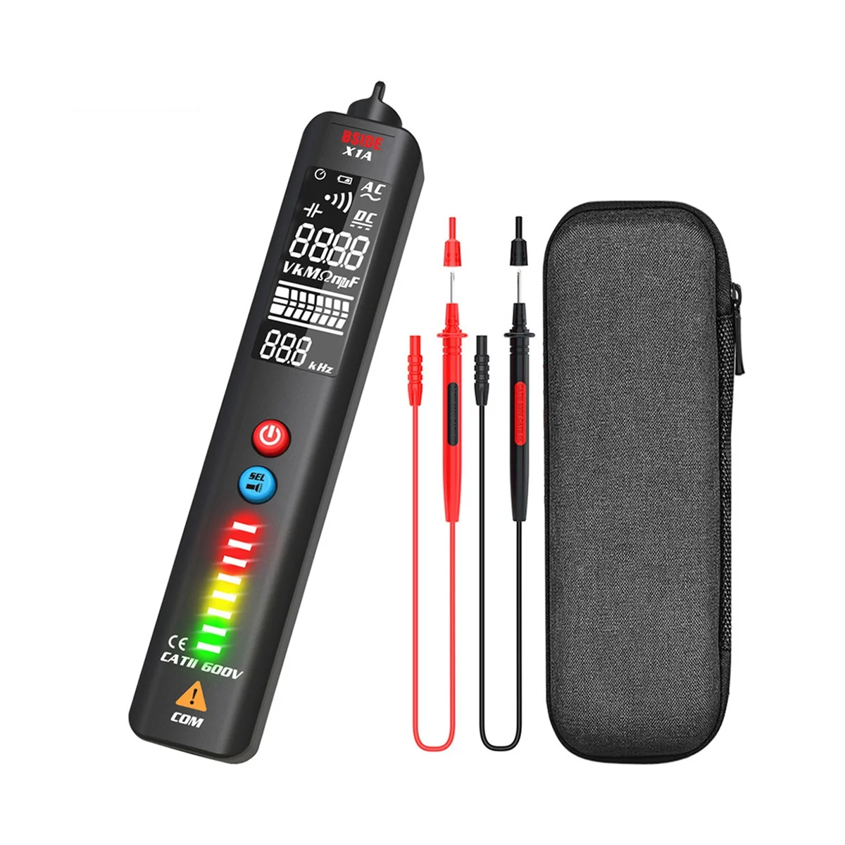 

BSIDE X1A Voltage Tester EBTN LCD 3-Line Display Voltage Detector Capacitance Test and Adjustable Sensitivity Non-Contact