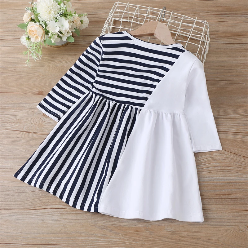 Платье для маленьких девочек детское платье в полоску черное белое принцессы с
