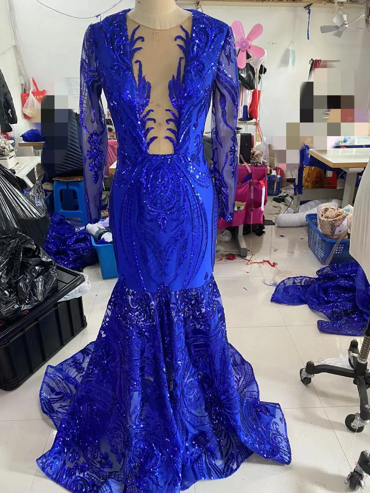 Образец блестящих блесток Русалка сексуальные платья для выпускного вечера