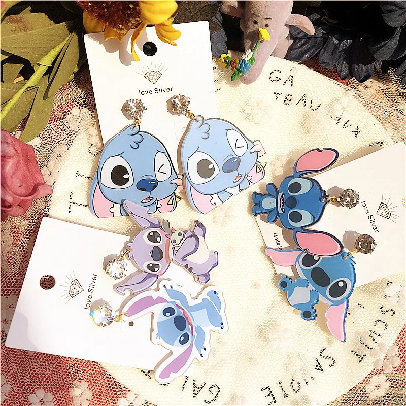 

Disney Stitch Kawaii Big Fashion Earrings Cartoon Anime Stitch Earrings for Women Fashion Pendant Earrings Girls Birthday Gifts