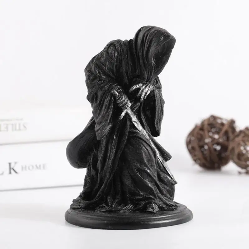 

Декор Grim Reaper, креативная черная туника, халат, статуя Святого смерти, черный халат, стоящая статуэтка, украшения, призрак, домашний декор