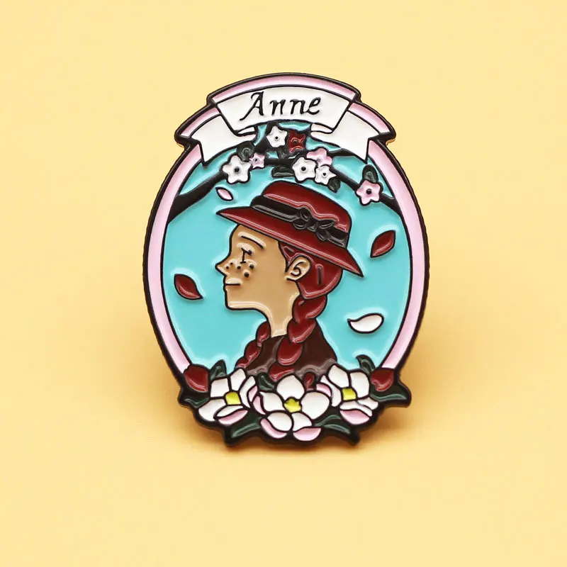 

Classic Novel Brooch Cute Little Girl Cartoon Metal Badge Creative Lapel Pin Accessories Backpack Hat Bag Decorate Jewelry Gift