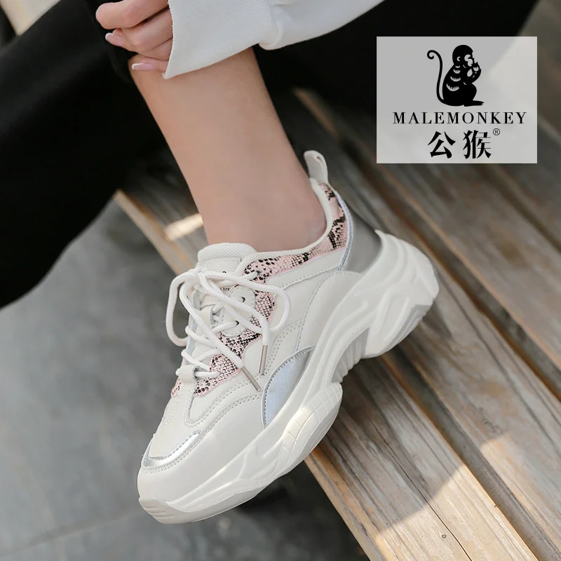 MALEMONKEY Casual Sport Shoes Women 2023 New Round Toe Lace-up Comfortable Ladies Concise Breathable Female Shoes Handmade