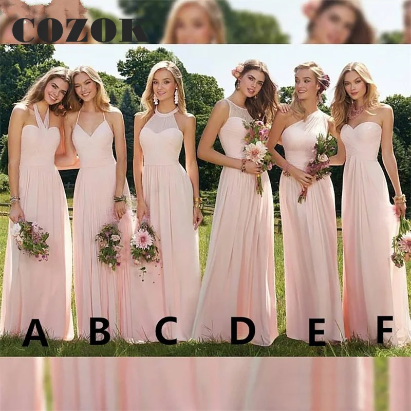 

Simple Sexy Bridesmaid Dresses Chiffon A Line Sweetheart One-Shoulder Wedding Party Gown Vestido Dama De Honor Custom LF46