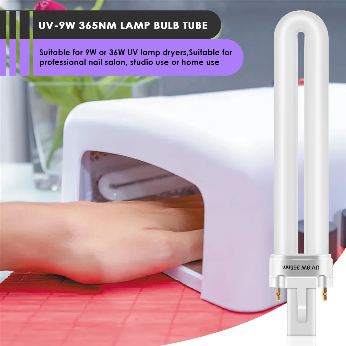 УФ-аппарат для ногтей 9 Вт трубка лампы нм