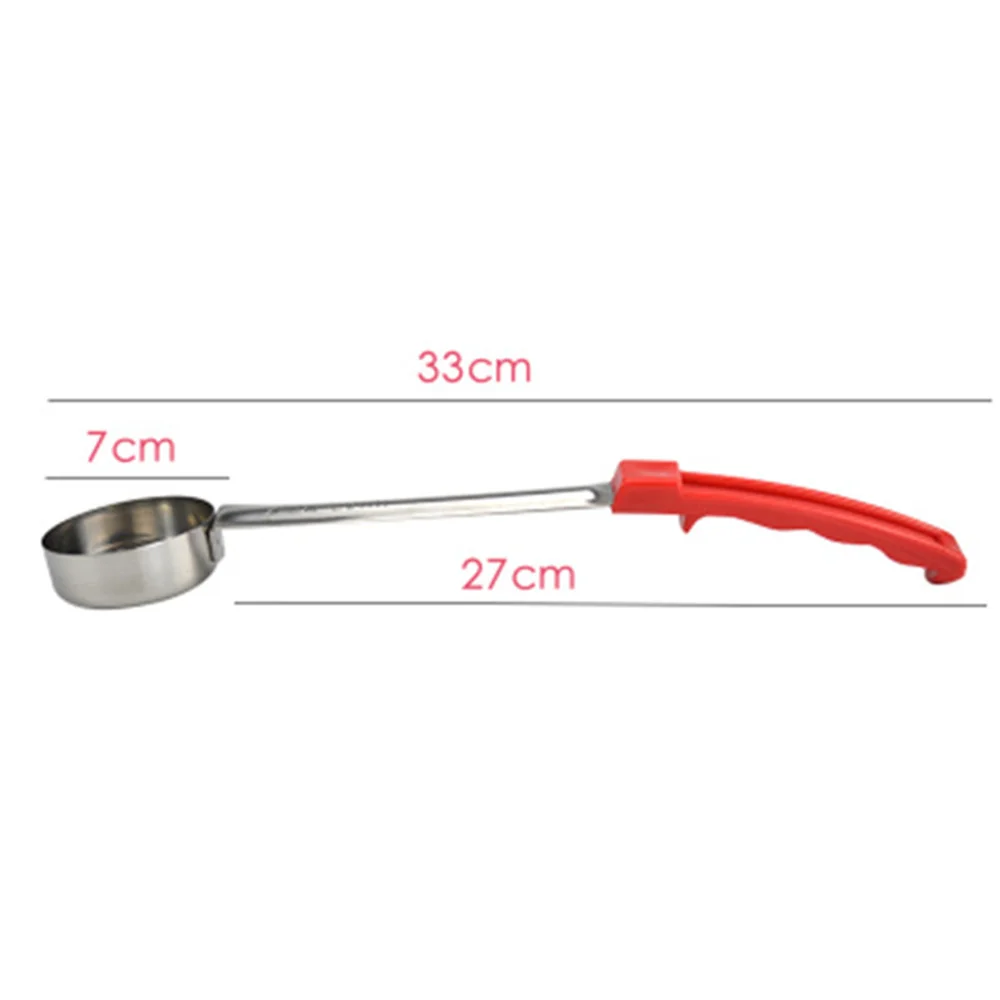 Stainless Steel Sauce Spoon with Long Handle Anti-Hot Flat Bottom Cake Pizza Spread Ladle Measuring Soup Spoon Kitchen Tools images - 6