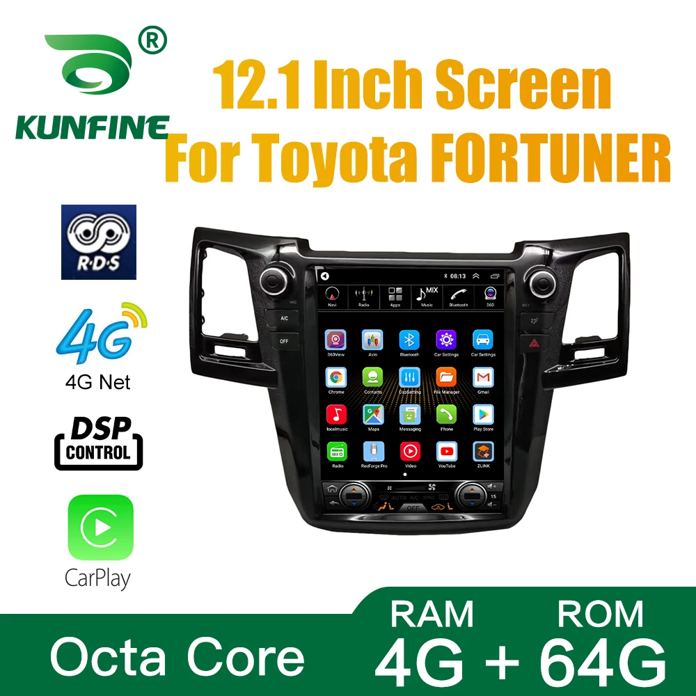 

Tesla Screen Octa Core 4GB RAM 64GB ROM Android Car DVD GPS Player Deckless Car Stereo For Toyota FORTUNER Radio