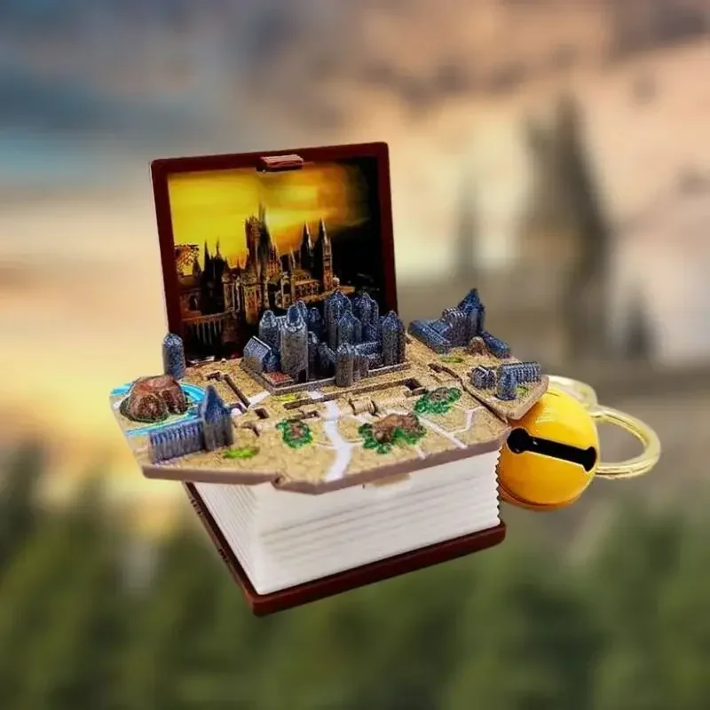 3D Складная всплывающая книга креативный брелок для ключей всплывающий замок