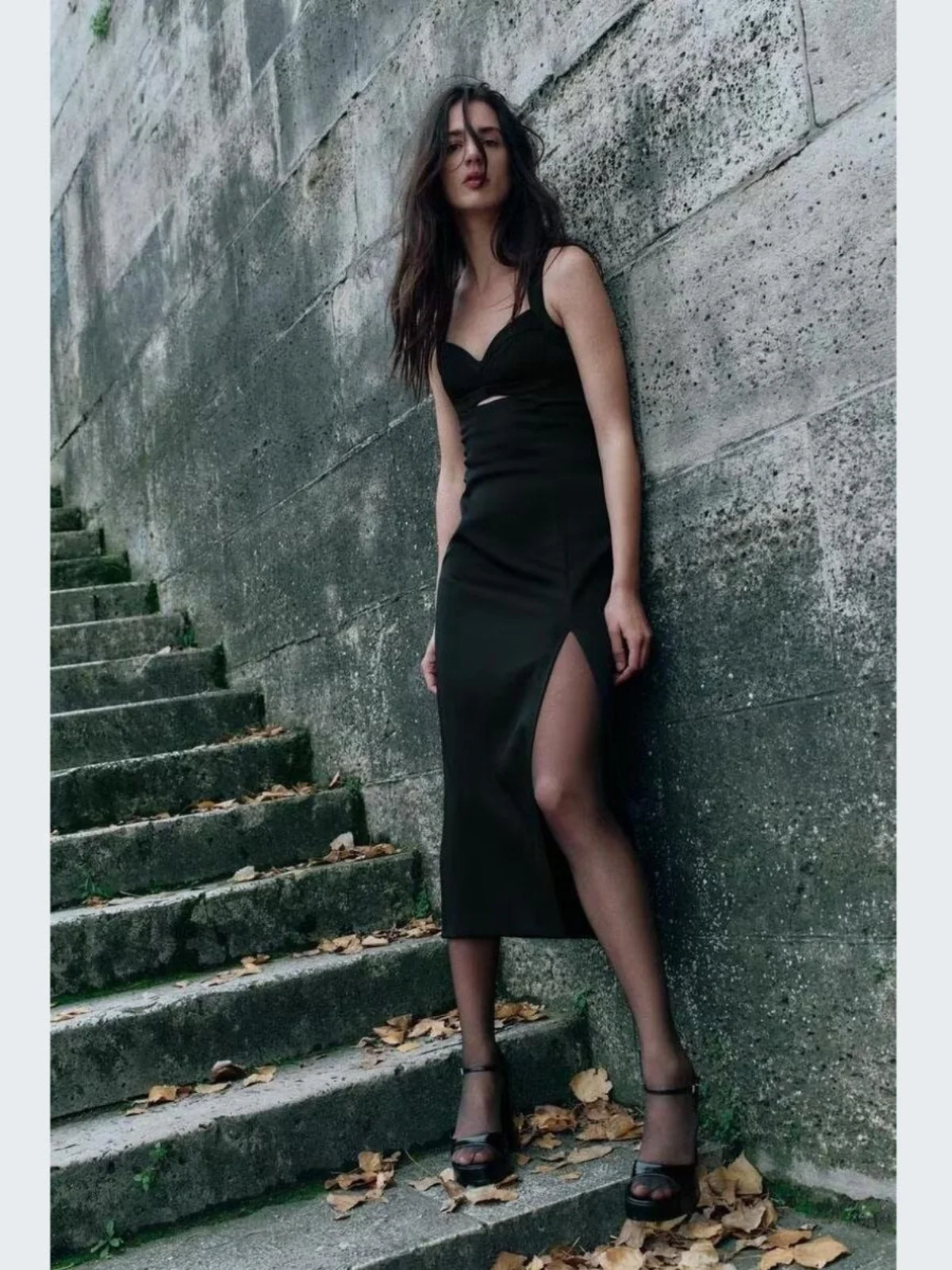 Za2024 осенне-зимняя новая женская одежда легкое роскошное платье миди с шелковой