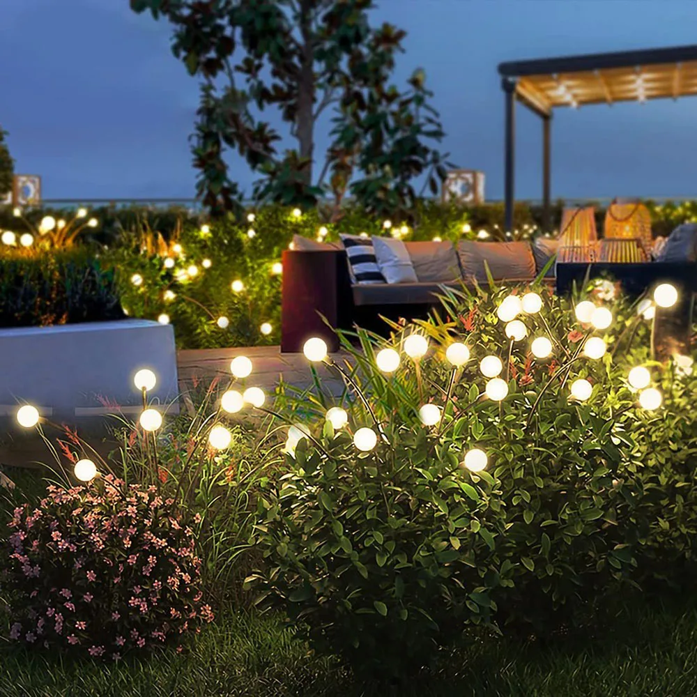 

6/8/10 Light Head Solar Powered Fireflys Lights Stylish Decorative Ground Light For Parks Lawns Patios
