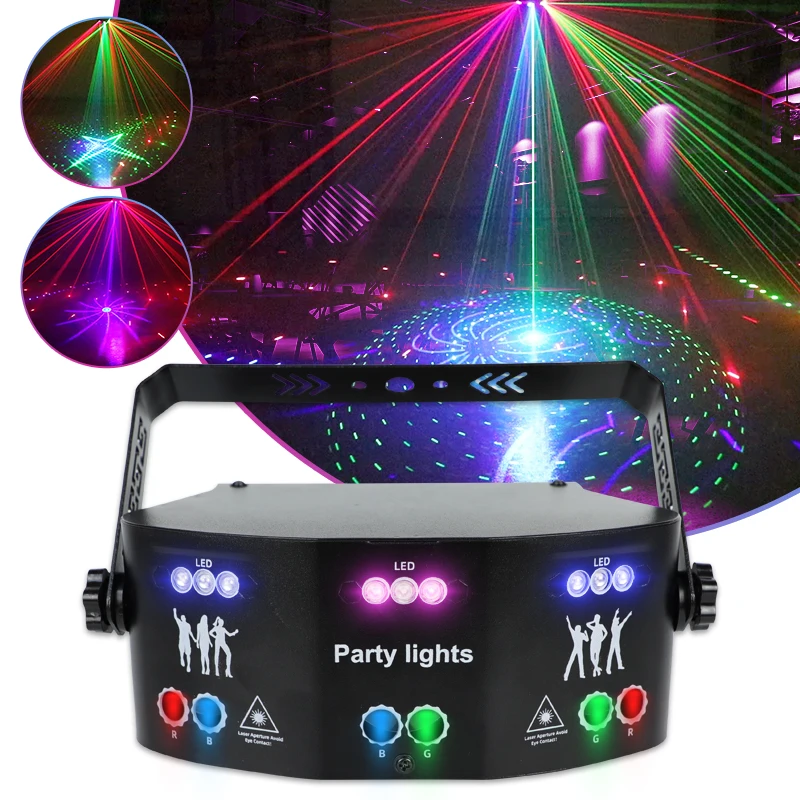 

9/15 EYE RGB Disco DJ Beam Laser Light Projector DMX Remote Strobe Stage Lighting Wedding Xmas Party Halloween Lights
