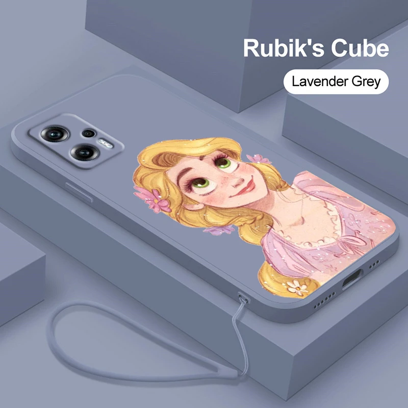 

Disney Pretty Princess Liquid Rope Phone Case For Xiaomi Redmi Note 12 10 11 9 Pro Plus Speed Trubo 11S 11T 10S 9T 5G
