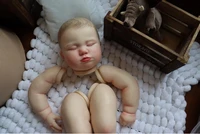 fbbd 25inch already painted kits reborn baby doll june 7month with painted hair lifelike soft touch reborn baby doll