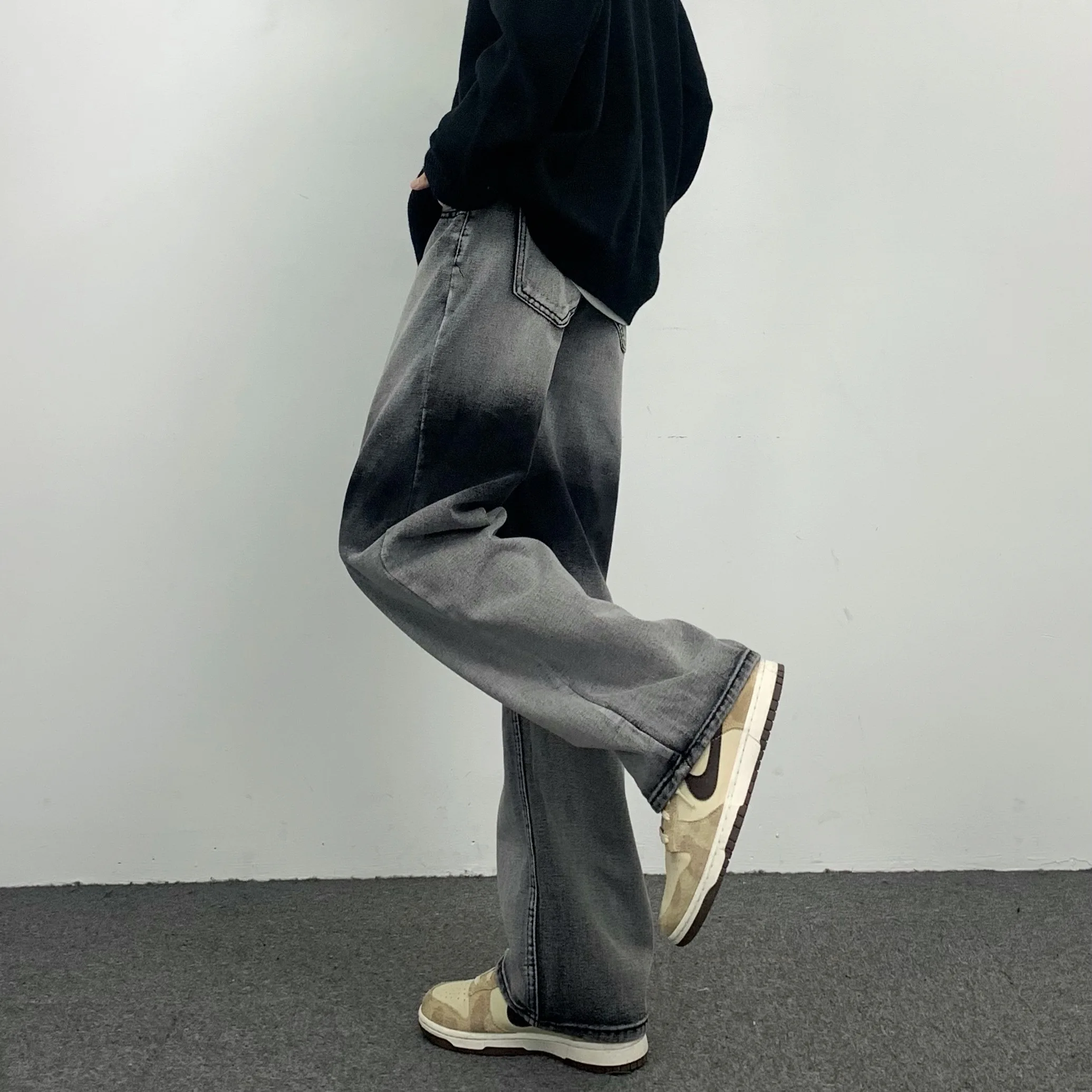 Men Jeans Trend Contrast Tie Dye Gradient Straight Jeans Unisex Denim Trousers Y2k Pants Wide Leg Pants Women Pants Men Clothing