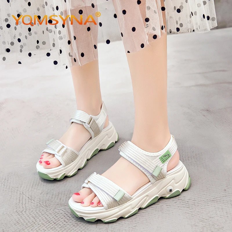 

YQMSYNA Fashion Summer New Sandals Comfortable Thick Sole Mixed Colors Modern Sandals Height Increasing Street Style Shoes W49