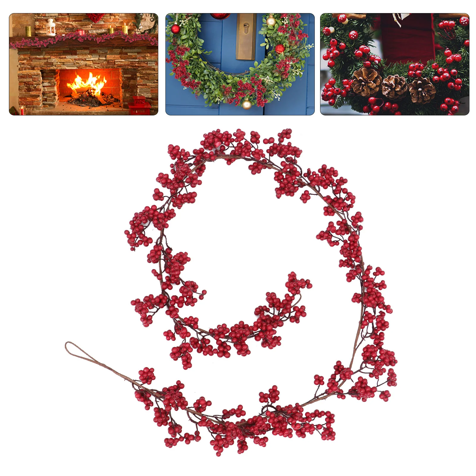 

Christmas Wreath Berry Prop Decor Xmas Branch Fruit Layout Scene Door Flower Tree Front Fireplace Autumn Decorations Holiday