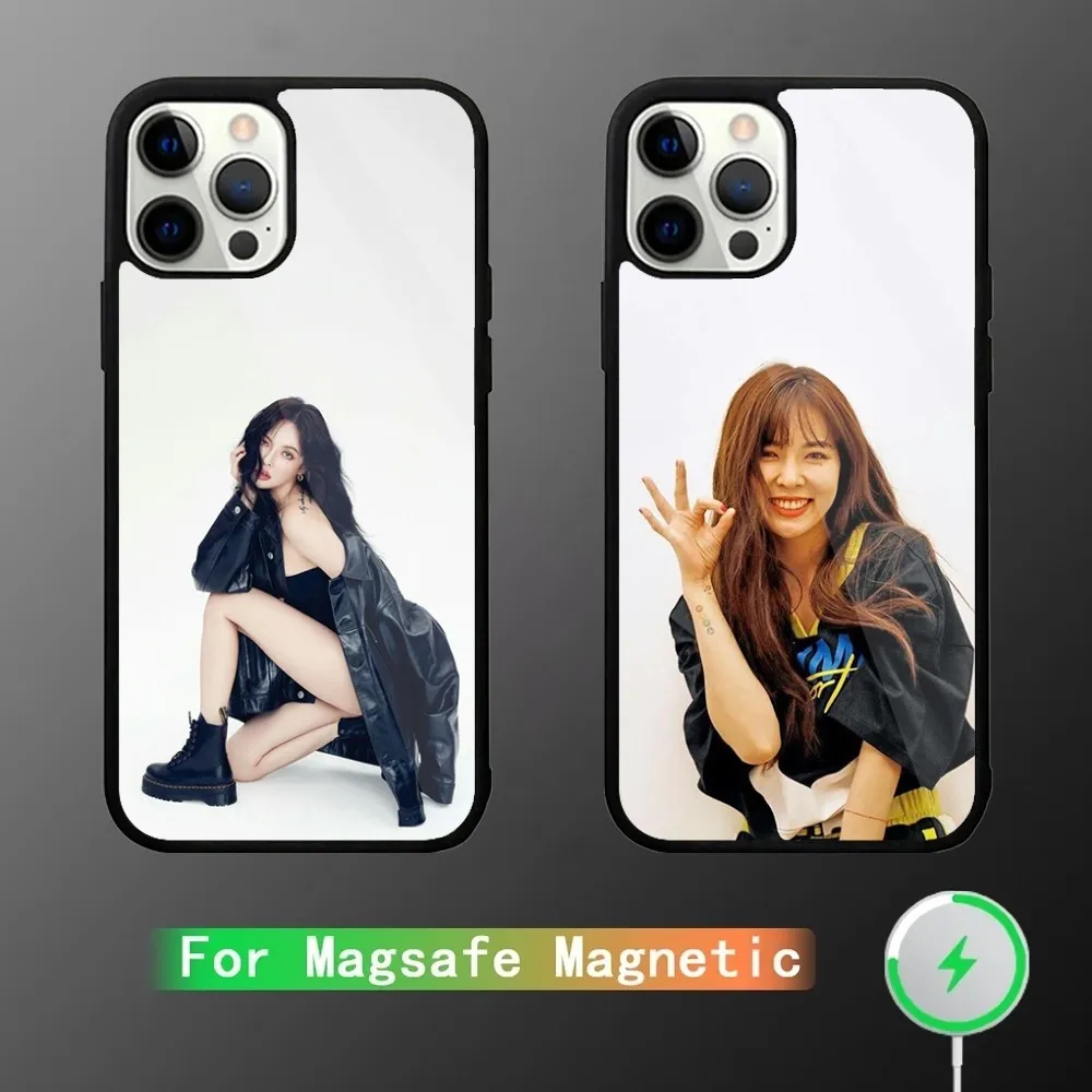 Чехол для телефона Singer Kim H-HyunA iPhone 15 14 13 12 11 Plus Pro Max Mini Magsafe магнитная Беспроводная