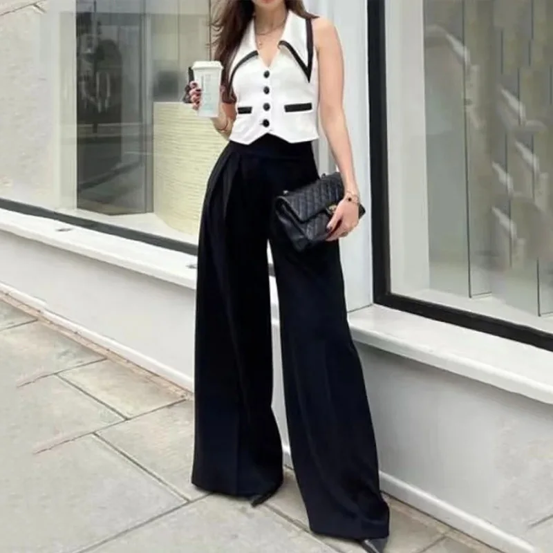 

2 Piece Women Sets 2023 New Arrival Autumn Summer Matching Sets Sleeveless Two Pieces Sets Top Pants Suits Outfits Clothing