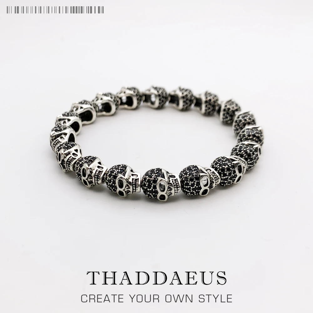 

Black Zirconia Skeleton Skull Bracelet,Europe Style Heart Good Jewelry For Men & Women,2019 Rebel Gift In ,Super De