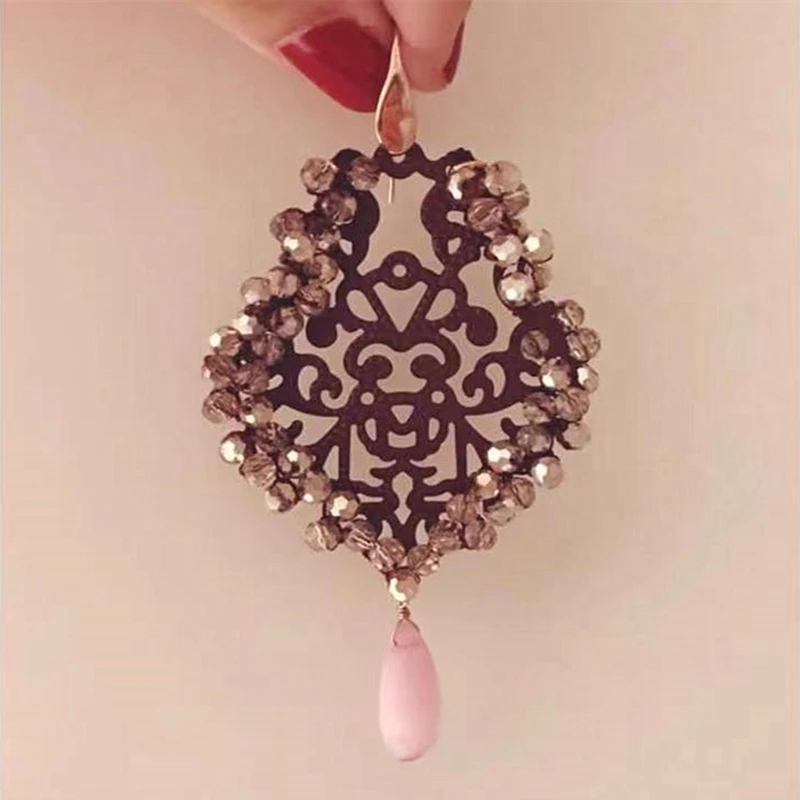 

Богемные плетеные длинные серьги, женские модные аксессуары, красочные хрустальные бусины, ювелирные изделия ручной работы, оптовая продажа, 2022 новые стили