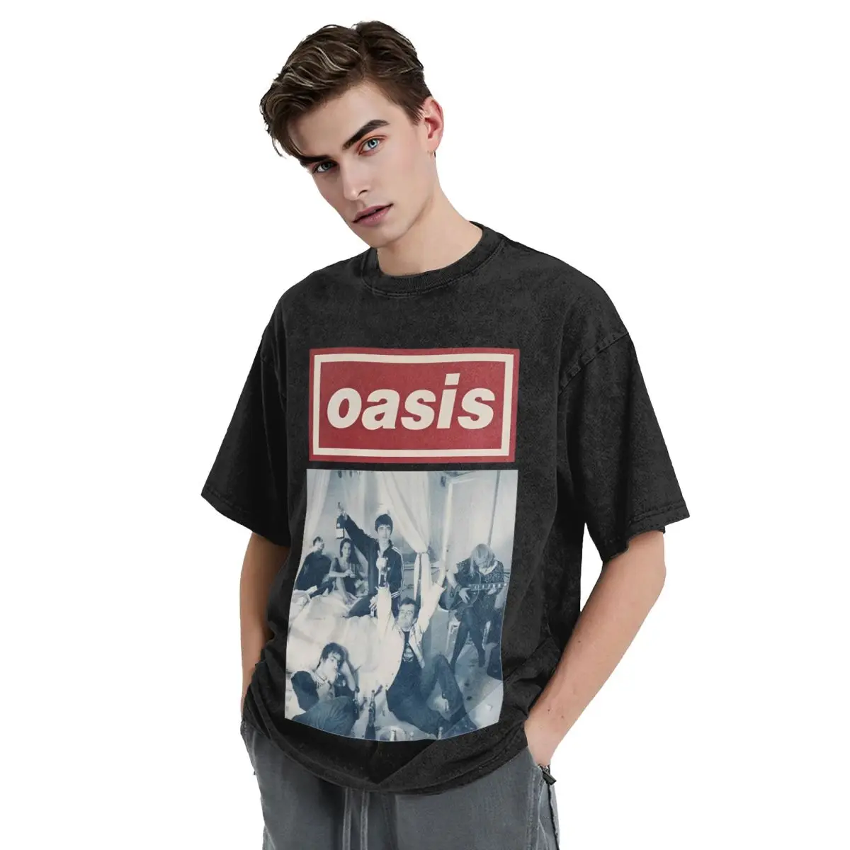 Футболка Live ✥ Tour рок-группы The Rain промытая хлопковая футболка для улицы O-Oasis