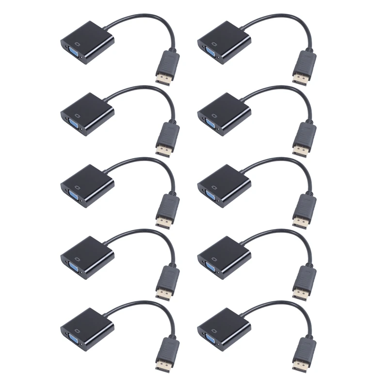 

10X 1080P DP Displayport Male To VGA Female Converter Adapter Cable Stock