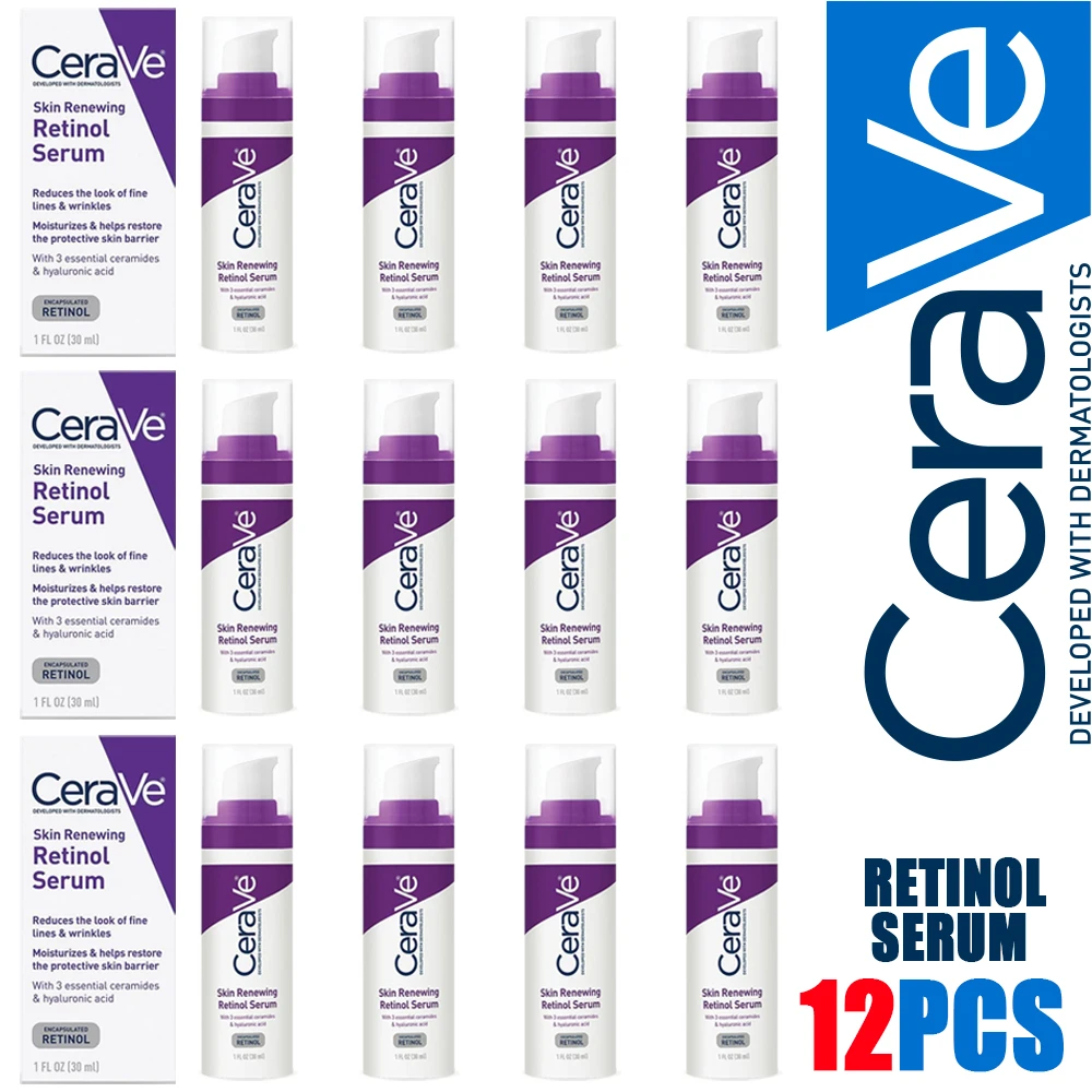 

12PCS 30ML CeraVe Resurfacing Retinol Serum Skin Renewing Retinol Serum Moisturizing Repairing Hydrating Hyaluronic Acid Serum