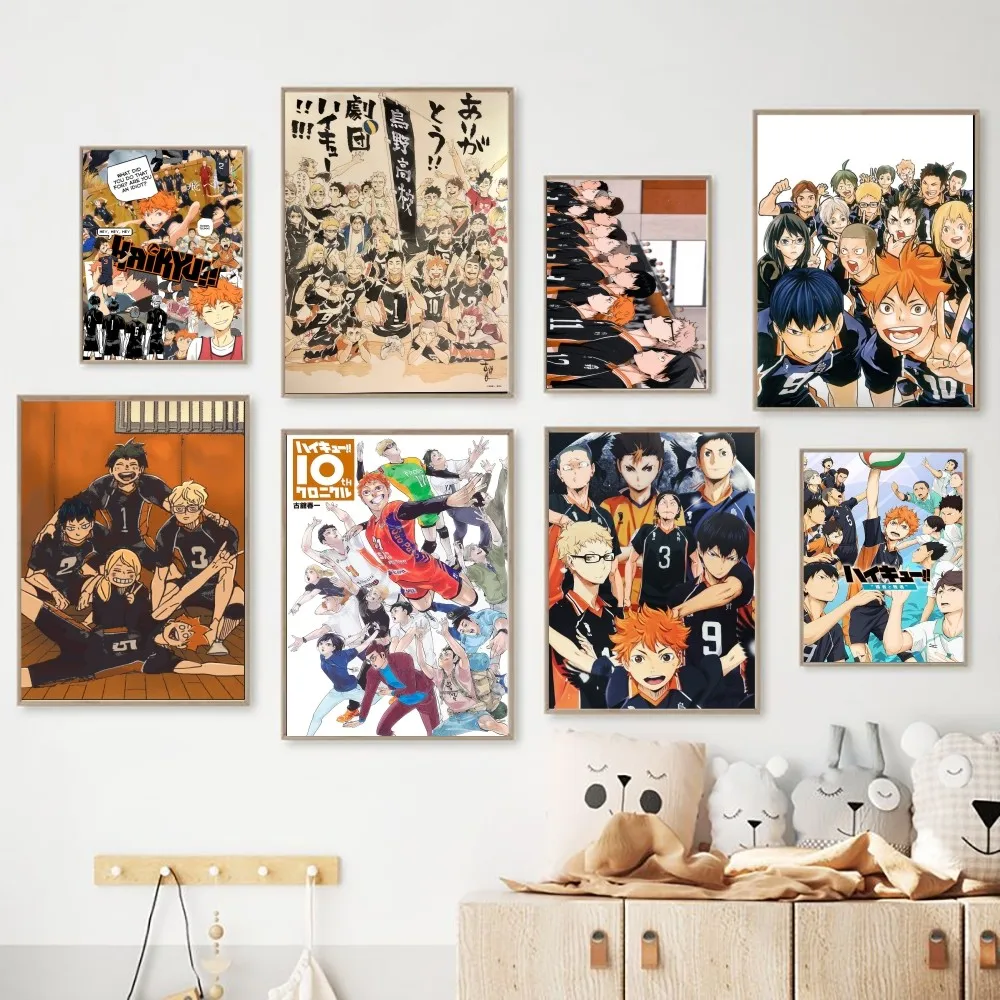 Haikyuu Классический Аниме-плакат Без Рамы Крафт-бумага Произведения Искусства Для