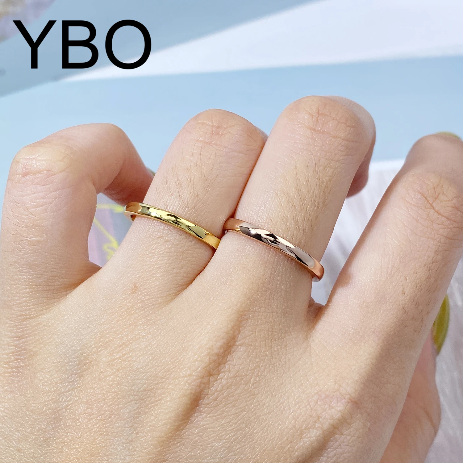

YBO 2023 New Fashion 925 Sterling Silver Thin Finger Rings Wedding Engagement Ring Simple Original Jewelry Adjustable Ring Women