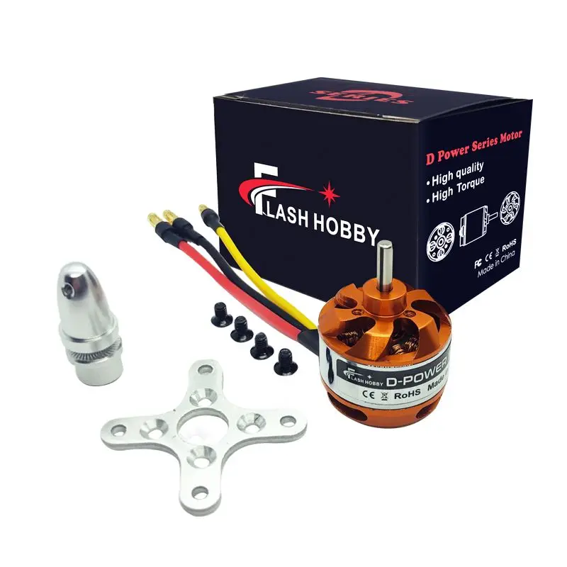 

Бесщеточный мотор с внешним ротором FlashHobby D2822 1100KV 1450KV 1800KV 2600KV 2-3S для радиоуправляемого самолета мультикоптера