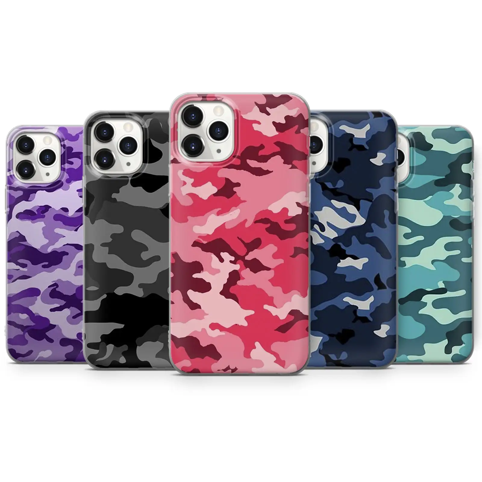 Army Camouflage Phone Case For IPhone 13 12 11 Pro Max Mini Xs X Xr 8 7 Plus 6s 6 Se 2020 Transparent Cover