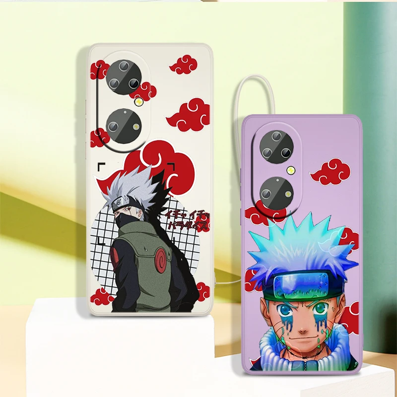 

Anime Naruto Cloud Art Phone Case For Honor X20 10X X10 60 50 SE 30 30S 20 9C 9X 9S 8A Lite Pro 5G Liquid Rope TPU Cover