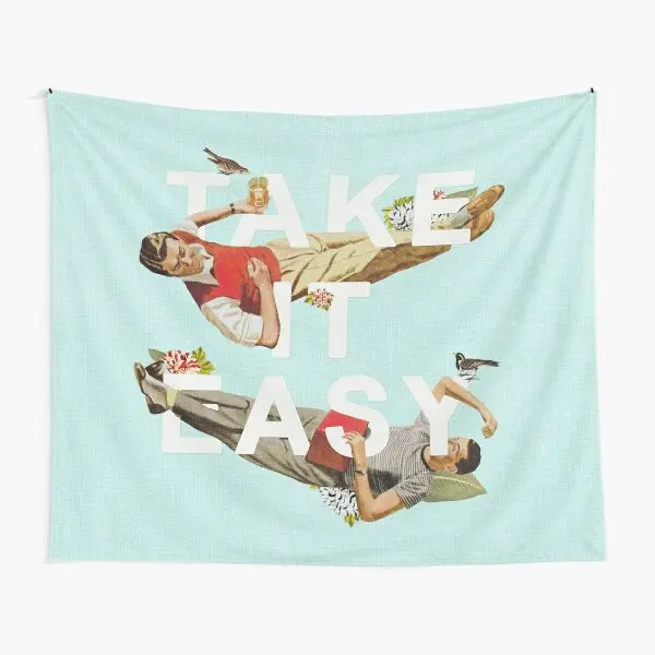 

Take It Easy Tapestry Travel Blanket Hanging Living Room Colored Bedroom Mat Yoga Towel Home Wall Decor Bedspread Printed Art