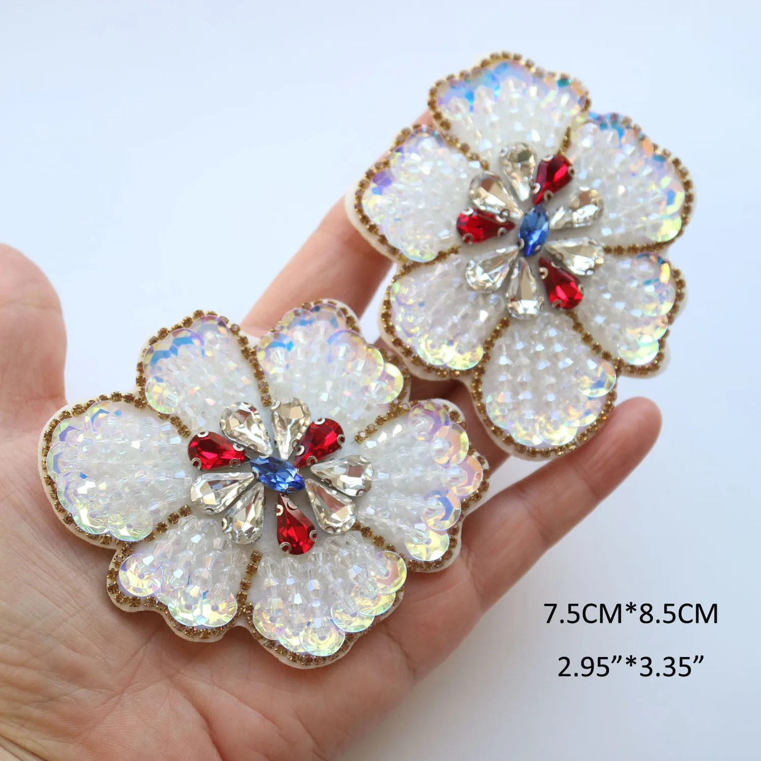 

2pcs/set handmade Flower embroidery patches for clothing 3D leaves embroidered Patches DIY sew on Embroidery appliques parches