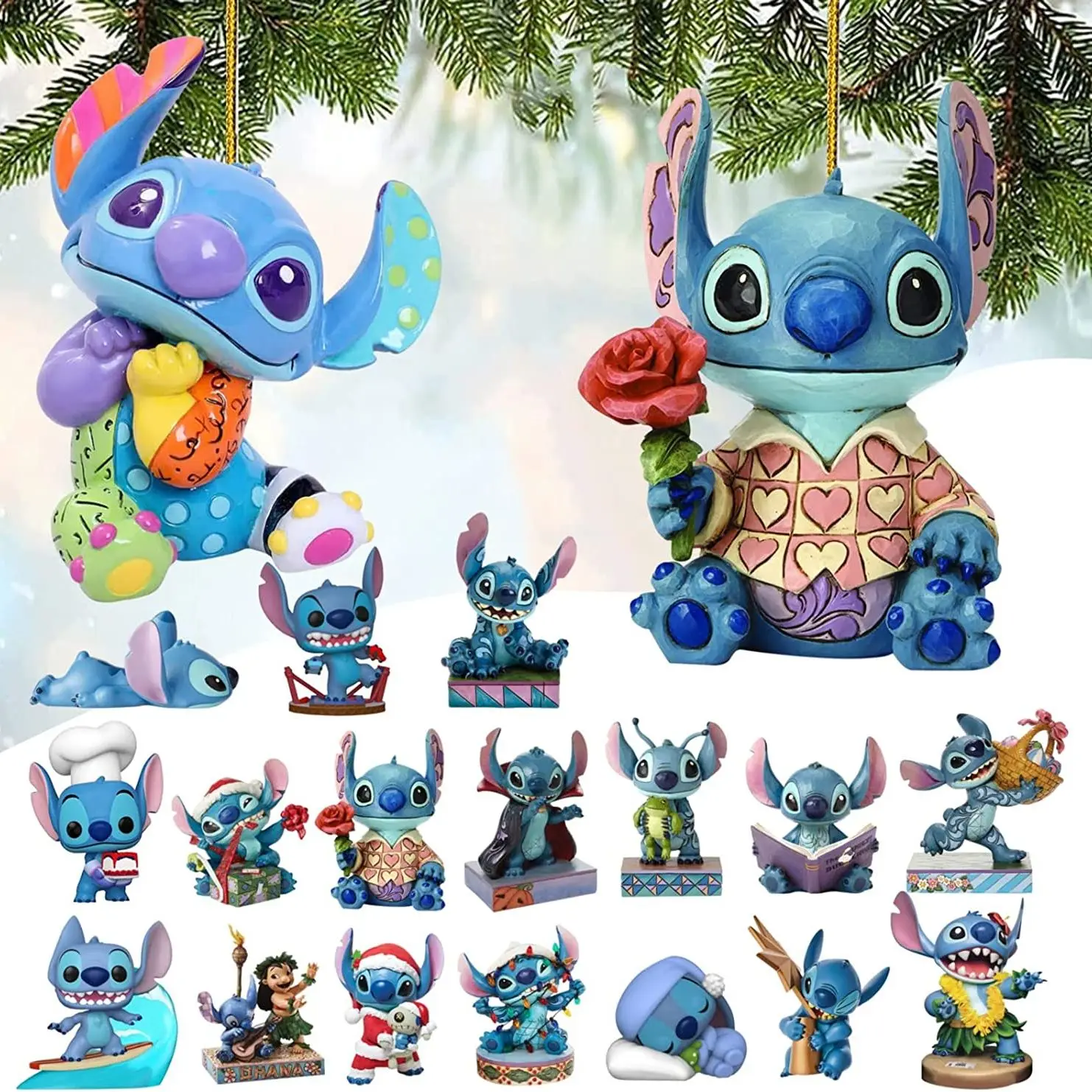 

Disney Stitch Christmas Pendant Xmas Tree Decoration Hanging Ornaments Home Christmas Party Decorations Kids New Year Gifts