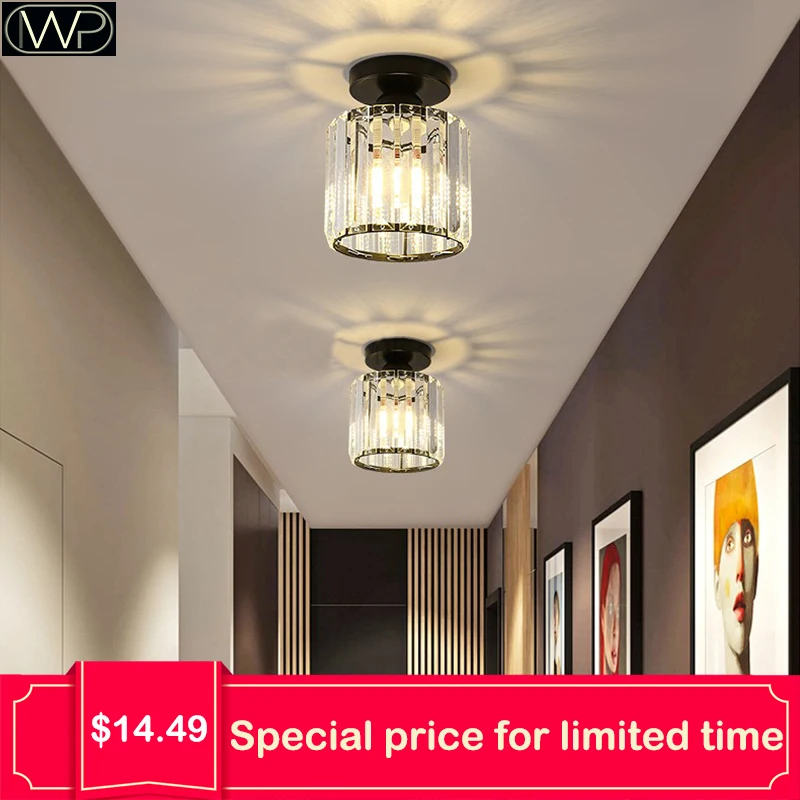

Led Ceiling Lights Crystal Lampshade Balck Gold Plafonnier Living Room Bedroom Modern Round Square Decorative Ceiling Lamp