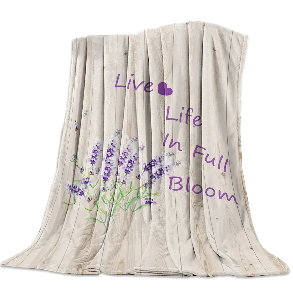 Одеяло с принтом листьев лаванды английские слова украшение для дивана-кровати