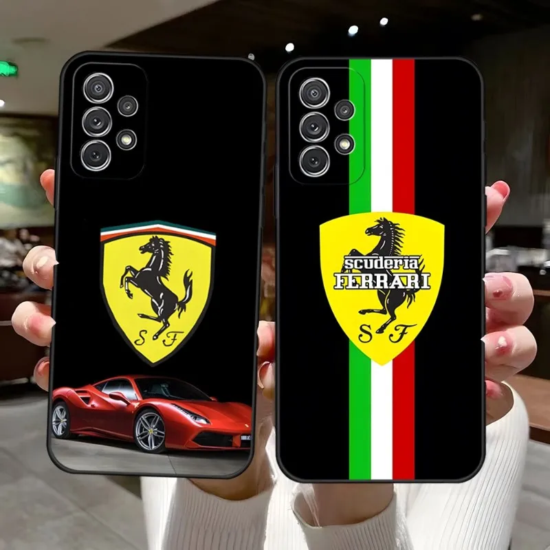 

Роскошный автомобильный чехол Ferrari для телефона Samsung Note 20 9 8 10 Pro Plus Ultra M20 M31 M30s M40 M80s M10 J7 J6, задние чехлы