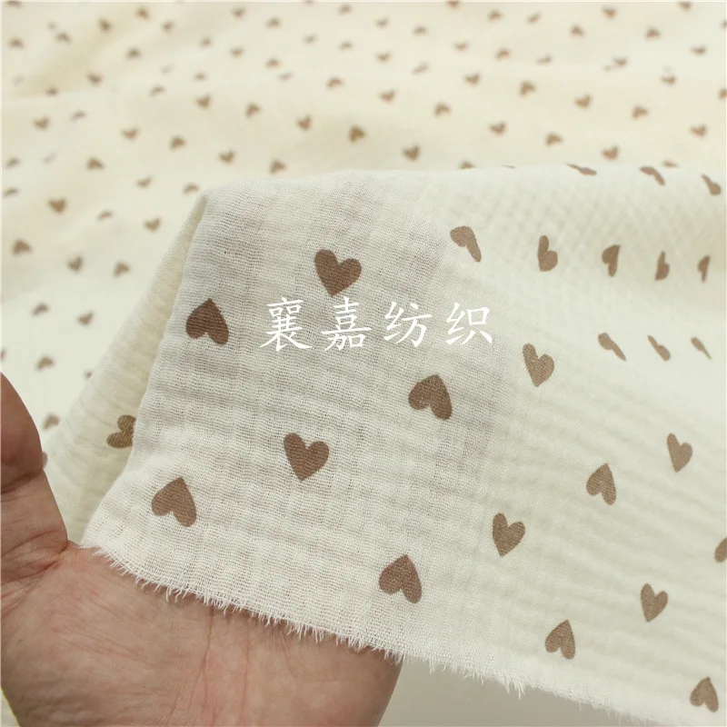 

Мягкая яркая двухслойная марлевая хлопковая юбка с принтом в виде сердца, пижама из хлопчатобумажной ткани 100x135 см